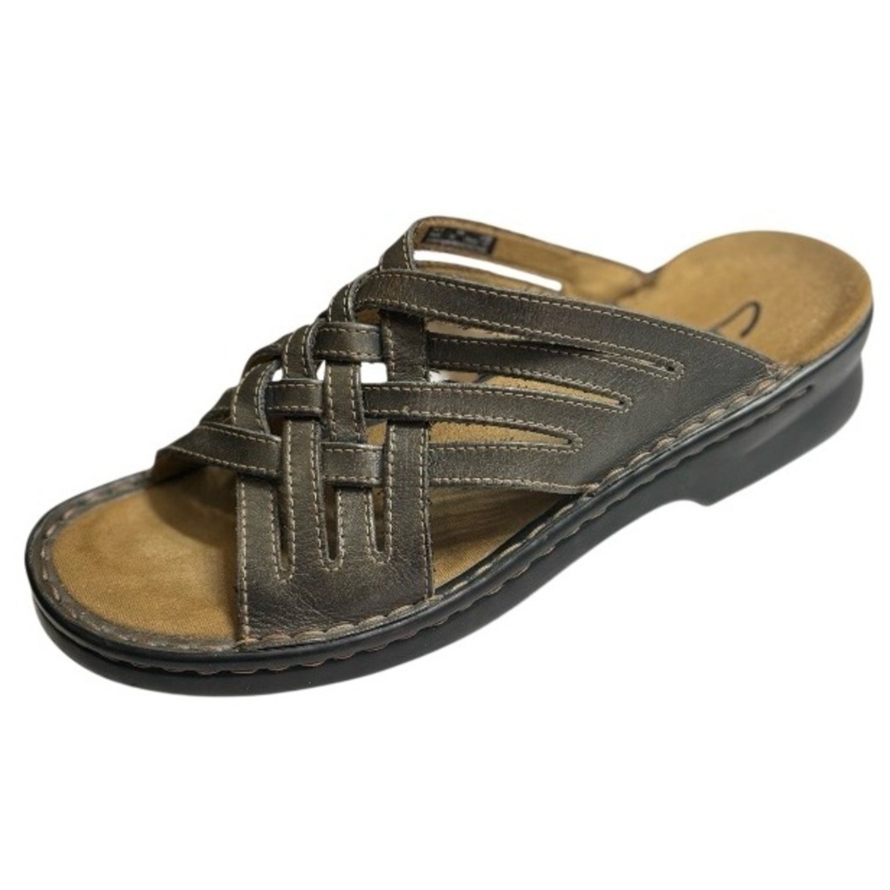 Clarks Lexi Sandals Brown Leather Womens Size 9 Comfort Strappy Wedge Sandals - Picture 12 of 12